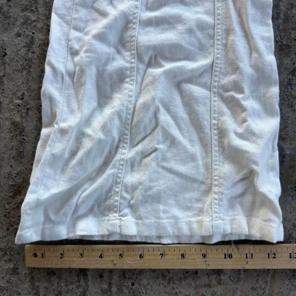 Brandy Melville White Cotton Flared Parachute Bootcut 28x30 White 00s